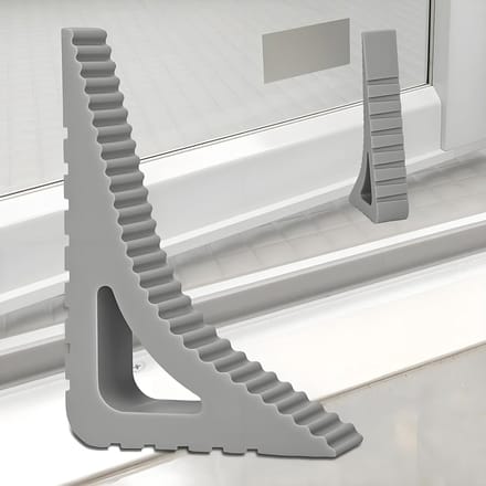 Deurstopper Set - Raamklemmen - Klemmen Voorkomen - Niet-slip Ontwerp - 2 Stuks - Grijs