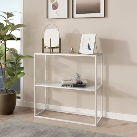 Consoletafel Strömstad haltafel met 1 plank 80x80x26 cm wit [en.casa]