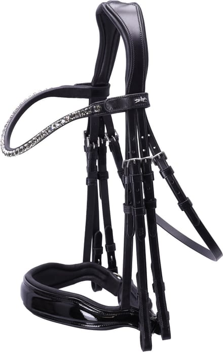 Schockemöhle Stang en Trens Hoofdstel Milazzo - Black Patent - Cob