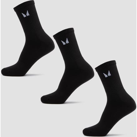 MP Unisex Crew Socks (3 Pack) - Black - UK 2-5