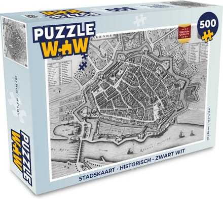 Puzzel Stadskaart - Historisch - Zwart Wit - Legpuzzel - Puzzel 500 stukjes - Plattegrond