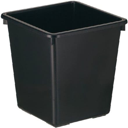 V-Part - Vierkant tapse papierbak 21 liter - Polypropylene - zwart - Prullenbak