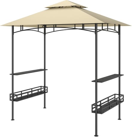 Outsunny - Grilltent - met 2 legplanken - Opbergmanden - Haak