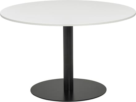 T60 Kolomtafel rond - 100x100 cm - Wit / Zwart frame