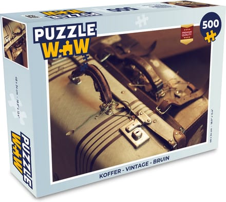 Puzzel Koffer - Vintage - Bruin - Legpuzzel - Puzzel 500 stukjes