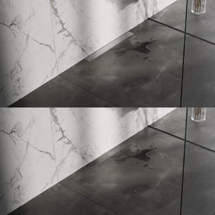 Brauer Douchegoot met Multifunctioneel Rooster en Flens Voor Wandmontage - 60 cm - Rvs Geborsteld