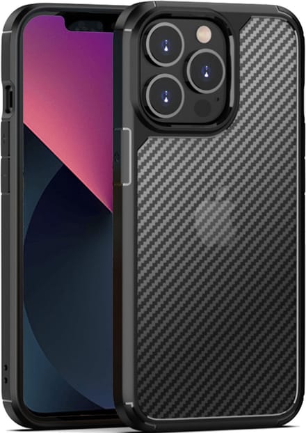 Geschikt voor iPhone 14 Plus Carbon Hoesje - Carbon Shock Proof Cover Case