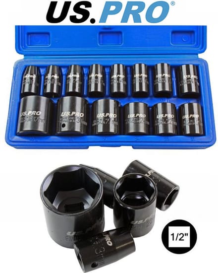Krachtdoppenset / Impact doppenset 6-kant 1/2" 14-delig