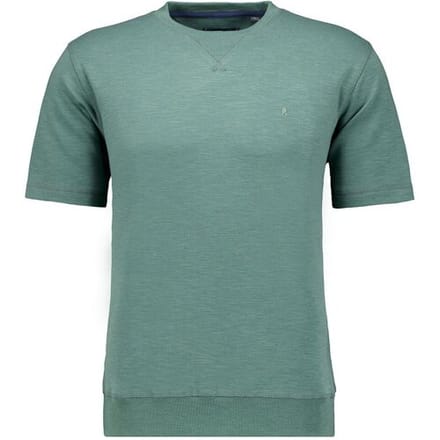 Ragman Trui Two-Tone Short Sleeve Round Neck Sweat Groen / male