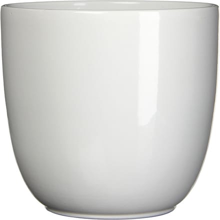Mica Decorations Bloempot/plantenpot - wit - keramiek - D17 cm x H16