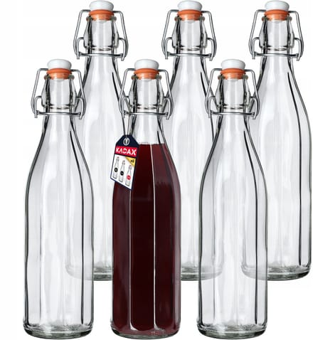 KADAX Flessen Costolata 500 ml met beugelsluiting, set van 6