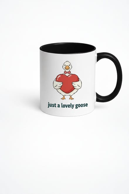 Mok 'Just a Lovely Goose' met Liefdevol Hart - Schattig Gans Cadeau