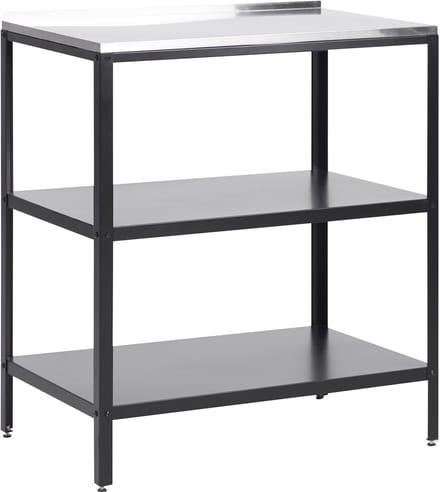 VILAMA - Buitenkeuken eiland - Zwart - 80x50x92 cm - Staal