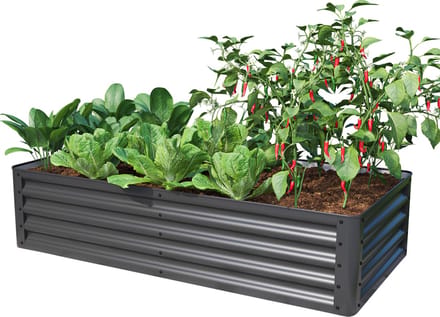 PRIMEYARD Moestuinbak LUCA antraciet stalen constructie 150x75x35 cm