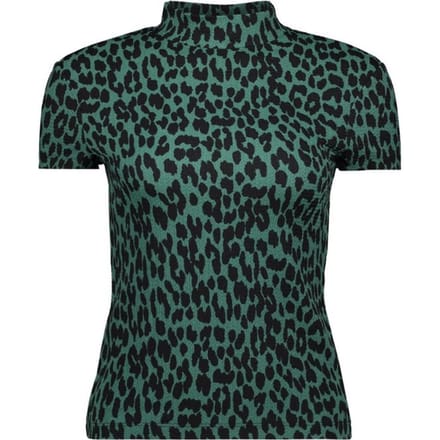 ONLY Maat M Onlzille S/s Mock Neck Top Jrs 15229947 Posey Green/black Leo