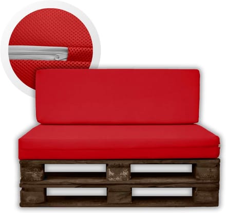 Backrest for outer and inner pallet bench - Nautical blue cover - High density HR foam - 12 cm thick