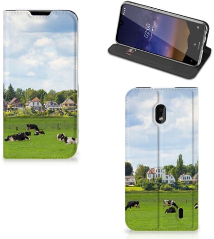 Book Case voor Nokia 2.2 Hoesje maken Koeien