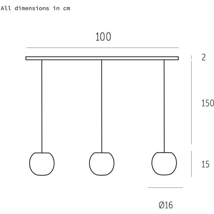 Casablanca hanglamp Acai, wit, lang, 3-lamps, Ø 16 cm, E27