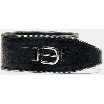 Stradivarius Brede riem met ritsdetail  Zwart S