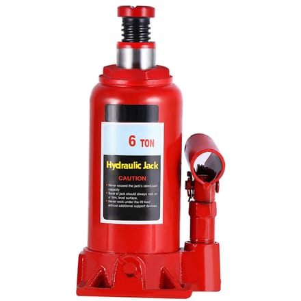 6T zware hydraulische flessenkrik voor het heffen van auto's, bestelwagens, caravans en auto's red