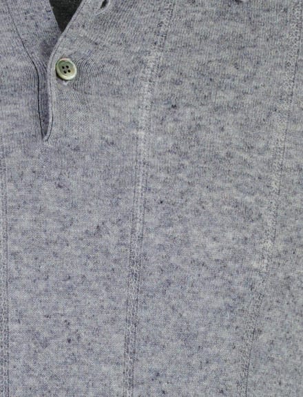 Blauwe polo Profuomo beige katoenblend 3 knoops