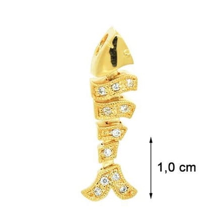 Blinx Jewels Vergulden Hanger Vis Stenen Zirkonia