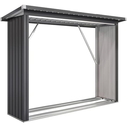 4goodz Houtopslag gegalvaniseerd staal met schuin dak – 66x213x150 cm -