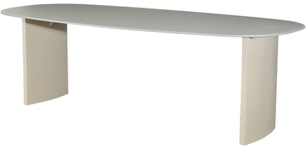 DÉJA Living Eettafel Dinand - Deens Ovaal Beige Glas/MDF - 240x110x76cm