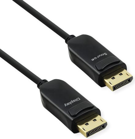 Value 14.99.3469 DisplayPort-kabel DisplayPort Aansluitkabel DisplayPort-stekker, DisplayPort-stekker 50 m Zwart Active Optical Cable (AOC)