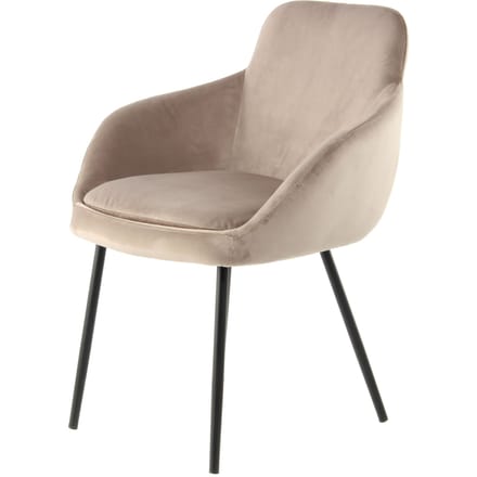 Padiro stoelen set van 2 - taupe - polyester - met armleuningen - ijzeren onderstel