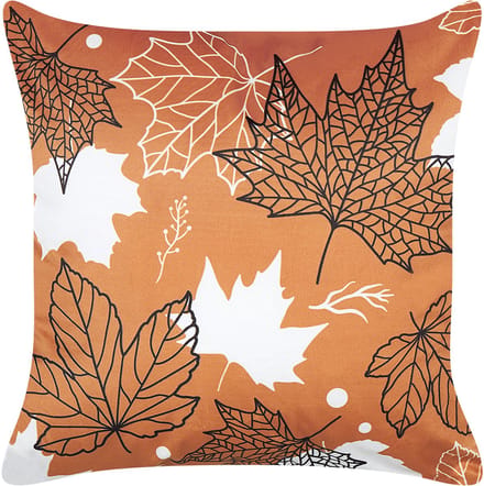 POINSETTIA - Sierkussen - Oranje - 45 x 45 cm - Fluweel