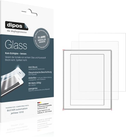 dipos – 2x Matte Pantserfolie geschikt voor BUCHER automation JetView 1010 | 9H Screenprotector