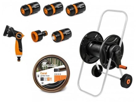 Bradas Black Line - Tuinslanghaspel - 20m - 1/2 inch - 8-functie Spuitpistool