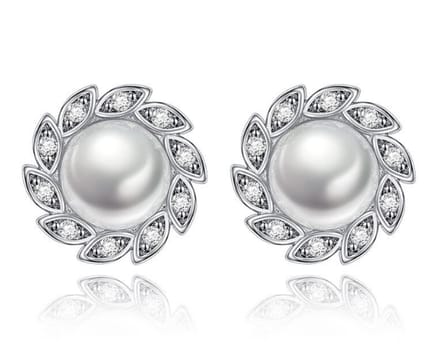 925 Sterling Zilver Bladeren Parels Oorbellen Voor Dames