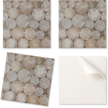 Set zelfklevende vinyltegels met houtnerfmotief, 9x30x30 cm