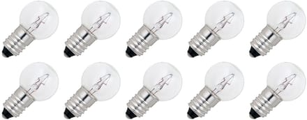 Signaallamp E10 12V 5W - 416 mAh - 10 stuks - G18 Gloeilamp Ø18mm - 32mm - 2500K - Dimbaar