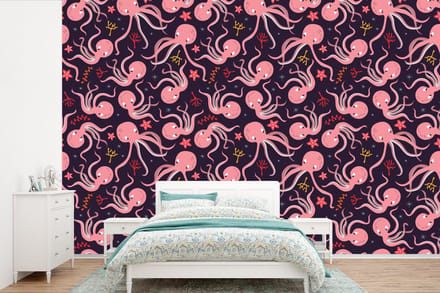 Behang - Fotobehang Octopus - Baby - Design - Breedte 330 cm x hoogte 220 cm