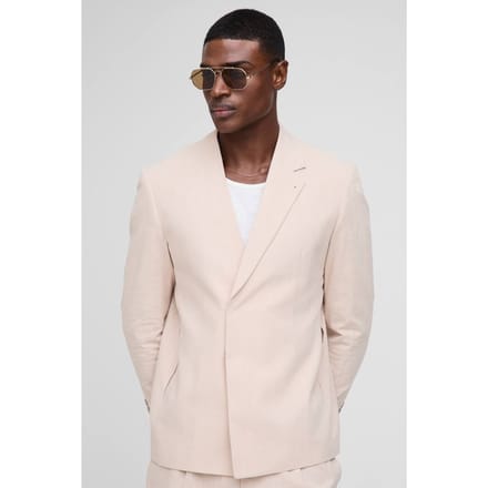 Straight Fit Linnenblend Blazer | Natural | Size 42