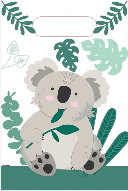 Amscan Feestzakjes Koala Junior Papier Groen/wit 6 Stuks