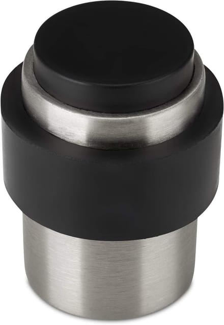 Deurstopper Set - Wandbeschermer - Voorkom Schade - Echt RVS Geborsteld - 3 Stuks Ø 35 mm - Zwart