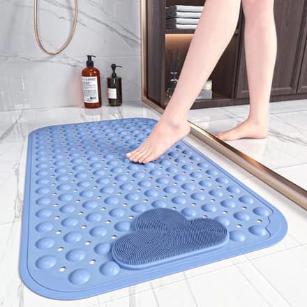 Antislip Douchemat met Voetmassage - 70 x 40 cm - Machinewasbaar - Blauw