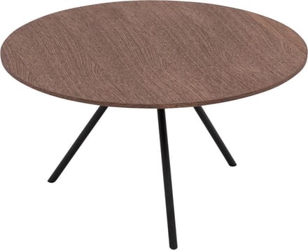 Goossens Bo Salontafel - Hout - 60 x 36 x 60 cm - Rond - donker bruin