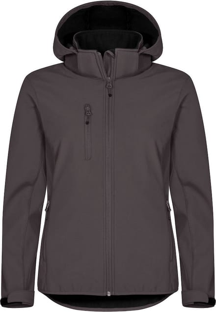 Clique Softshell jas met Capuchon Basic Dames - Donkergrijs - Maat XXL/44