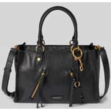 Marc O'Polo Leren handtas schoudertas Phili Shopper Black zwart