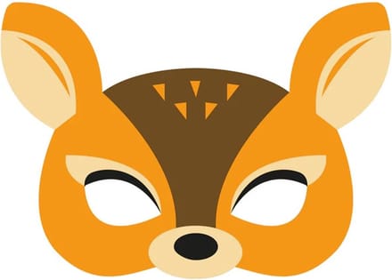 Vilten Masker Hert 19 X 16 Cm Oranje Per Stuk.