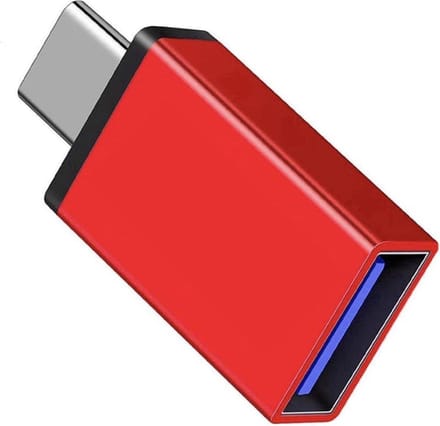 USB C naar USB Adapter - USB-C naar USB convertor - opzetstuk - USB 3.1 to USB C HUB - pc - laptop - USB C naar USB A female - telefoon - adapter - Rood