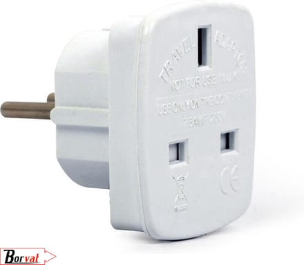 Borvat® | universele UK-stekker naar EU-stekker | Voedingsadapter | Reisladeradapter