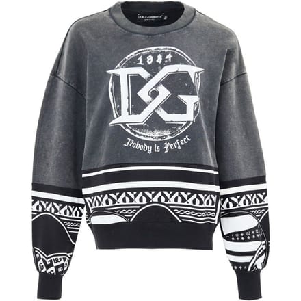 Black Delavie sweatshirt met 'Nobody is Perfect' print Dolce & Gabbana