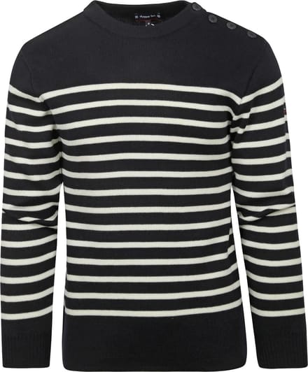 Armor-Lux Paimpol Trui Wol Strepen Navy - Maat M - Heren