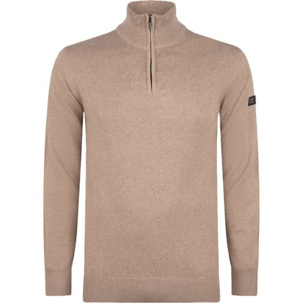 Presly & Sun Trui Lewis Zip Knitted Pullover  Beige